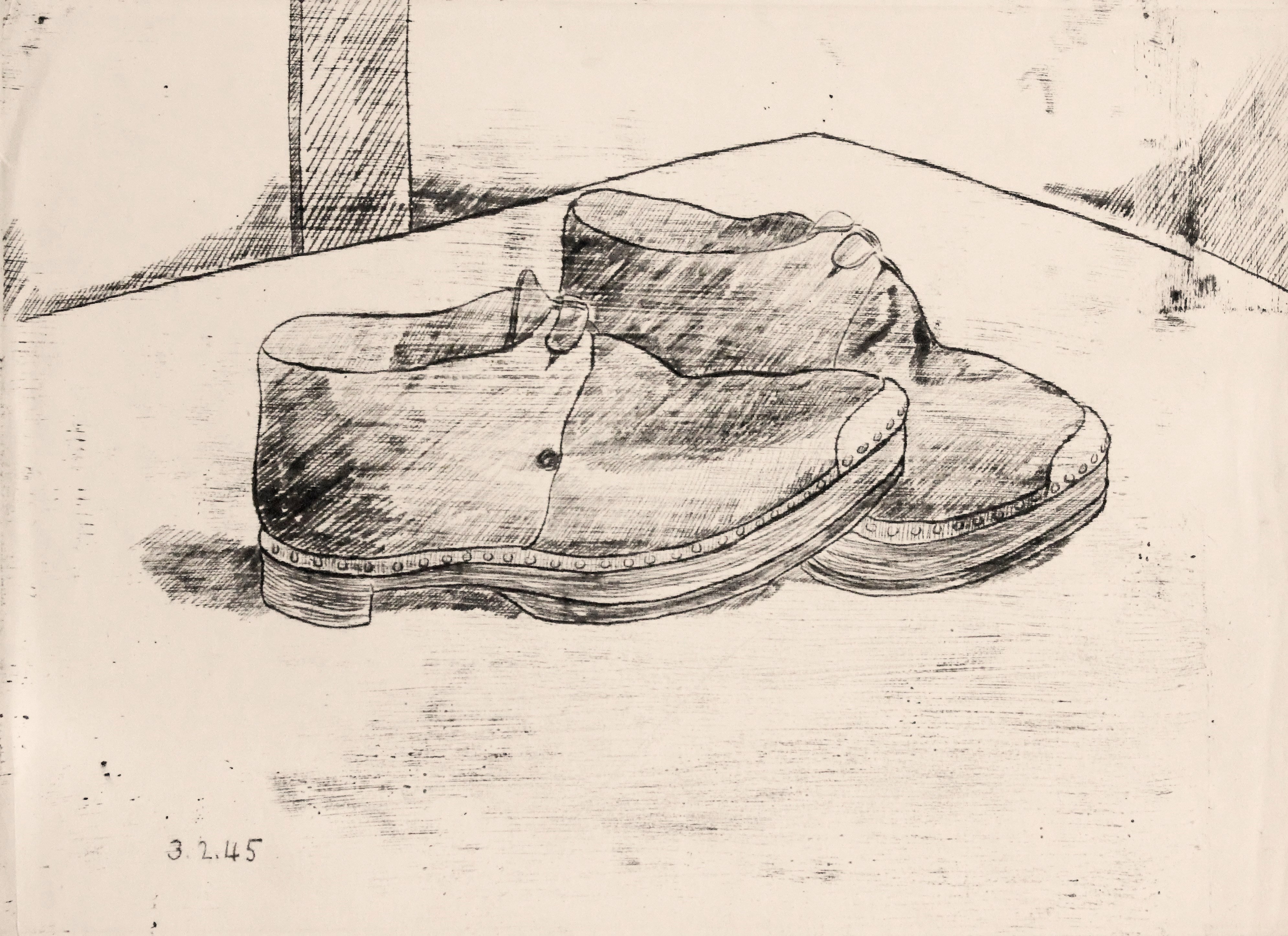 006. Elderen ‘3.2.45’ pencil lead print 38,5 x 27,8 cm Coll. AB-BOX- à vendre