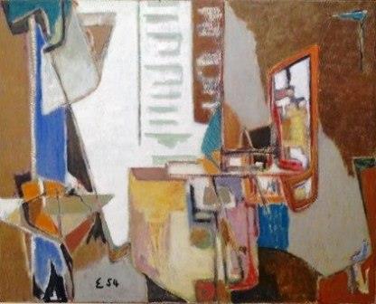 E 54 ”Reconciliation of Greys” Oil on canvas 122 x 152 cm Stable Gallery 1955 Coll. Annette d’Assche-Sardaigne