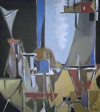 E 54 ”The Black Inside” Oil on panel 134 x 121 cm Stable Gallery 1955 Jan. Coll. Fr Antwerpen Belgium