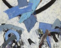 E 66 (C) 'Trois pôles en Bleu' Oil on canvas 81 x 100 cm Coll. Inv. SM000189 Museum Van Schooten MuZEE Ostende, Belgium